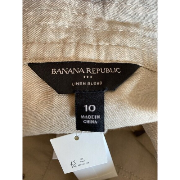 Banana Republic Steppe Linen Blend Mini Skirt In Maverick Tan NWT - Picture 5 of 6